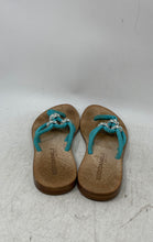 Load image into Gallery viewer, Eddy Daniele Womens Swarovski Blue Beige Slip-On Open Toe Thong Sandals Size 40