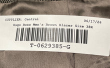 Load image into Gallery viewer, Hugo Boss Mens Brown Long Sleeve Pockets Notch Lapel Two-Button Blazer Size 38R