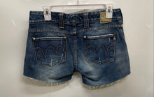 Load image into Gallery viewer, MET Womens Blue Pockets Stretch Raw Hem Denim Cut-Off Shorts Size 29