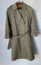 Load image into Gallery viewer, London Fog Womens Green Long Sleeve Belted Double-Breasted Trench Coat Size 6P