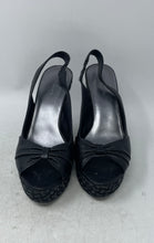 Load image into Gallery viewer, Banana Republic Womens Black Wedge Heel Slingback Sandals Shoes Size 7.5