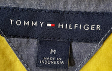 Load image into Gallery viewer, Tommy Hilfiger Womens Yellow Roll Tab Sleeve Chest Pocket Button-Up Shirt Size M