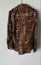 Load image into Gallery viewer, Express Womens Brown Leopard Portofino Slim Fit Long Sleeve Button-Up Shirt Sz L