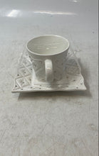 Load image into Gallery viewer, White Studded Tableware Serving Tea And Coffee Cup Saucer Set