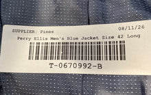 Load image into Gallery viewer, Perry Ellis Mens Blue Slim Fit Notch Lapel Two-Button Blazer Size 42 Long