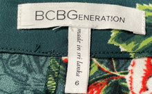 Load image into Gallery viewer, BCBGeneration Womens Green Floral Side Zip Knee Length A-Line Skirt Size 6