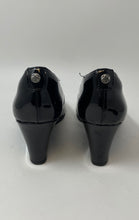 Load image into Gallery viewer, Kelly & Katie Womens Sovena Black Open Toe Formal Wedge Pump Heels Size 6.5