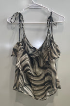 Load image into Gallery viewer, Zara Womens Multicolor Zebra Print Ruffle Sleeveless V-Neck Blouse Top Size XS
