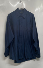 Load image into Gallery viewer, DKNY Mens Blue 80's 2 Ply Cotton Pointed Collar Long Sleeve Dress Shirt Sz 16.5
