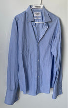 Load image into Gallery viewer, Pink Thomas Pink Mens Blue White Striped Slim Fit Dress Shirt Size 16.5