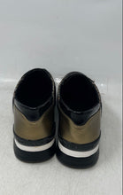 Load image into Gallery viewer, Michael Kors Womens Black And Gold Round Toe Slip-On Sneaker Shoes Size 7.5M