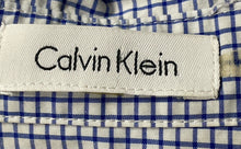 Load image into Gallery viewer, Calvin Klein Womens White Blue Check Long Sleeve Button-Up Shirt Size M