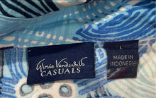 Load image into Gallery viewer, Gloria Vanderbilt Womens Blue White Floral Casual Button-Up Shirt Size Large