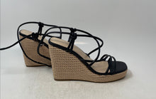 Load image into Gallery viewer, Marc Fisher Womens Zesty Black Leather Platform Espadrille Sandals Size 8.5