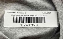 Load image into Gallery viewer, Alam Fashion Unisex Gray Cotton Short Sleeve Crew Neck Pullover T-Shirt Size XL