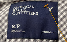 Load image into Gallery viewer, American Eagle Outfitters Mens White Gray Gingham Check Button-Up Shirt Size S/P