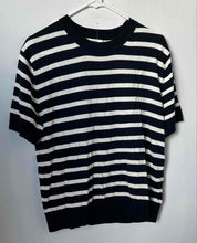 Load image into Gallery viewer, Banana Republic Womens Blue White Striped Short Sleeve Blouse Top Size M