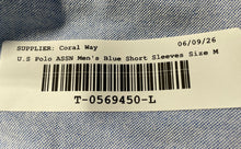 Load image into Gallery viewer, US Polo Assn. Mens Blue Short Sleeve Collared Button-Up Shirt Size Medium
