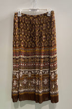 Load image into Gallery viewer, Alfred Dunner Womens Brown Printed Pleated Elastic Waist A-Line Skirt Size 10P
