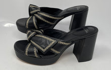 Load image into Gallery viewer, Antonio Melani Womens Black Slip-On Block Platform Sandals Size 9.5M