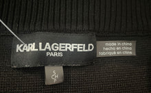 Load image into Gallery viewer, Karl Lagerfeld Womens Black White Striped Pullover Sweater Size Small