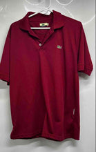 Load image into Gallery viewer, Lacoste Mens Burgundy Crocodile Logo Spread Collar Short Sleeve Polo Shirt Sz XL