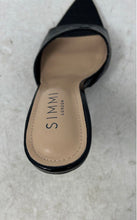 Load image into Gallery viewer, Simmi London Womens Torez Black Croc-Embossed Stiletto Slide Sandals Size 7