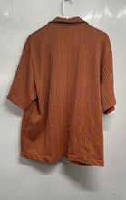 Load image into Gallery viewer, Zara Mens Brown Print Short Sleeve Collared Button-Up Shirt Size Small