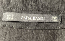Load image into Gallery viewer, Zara Basic Womens Black Roll Tab Sleeve Button Front One-Piece Romper Size Small