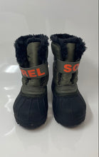 Load image into Gallery viewer, Sorel Kids Commander Black Green Waterproof Mid-Calf Snow Boots Size 10