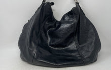 Load image into Gallery viewer, Land Womens Black Leather Inner Pocket Zipper Shoulder Strap Hobo Purse
