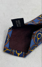 Load image into Gallery viewer, Burberrys Mens Blue Printed Silk Adjustable Keeper Loop Designer Tie