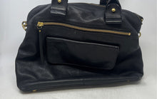 Load image into Gallery viewer, Sorial Womens Black Leather Double Handle Pockets Zip Top Lined Shoulder Bag