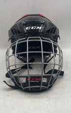 Load image into Gallery viewer, CCM FM50S Black Red Ice Hockey Helmet Combo With Flip-Up Caged Facemask
