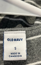 Load image into Gallery viewer, Old Navy Womens Gray White Striped Print Sleeveless Shift Dress Size S