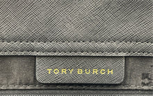 Load image into Gallery viewer, Authentic Tory Burch Womens Emerson Black Saffiano Leather Tote Handbag Stained