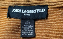Load image into Gallery viewer, Karl Lagerfeld Womens Brown Khaki Corduroy Snap Front Shirt Jacket Size Small