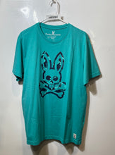 Load image into Gallery viewer, Psycho Bunny Mens Aqua Cotton Graphic Short Sleeve Crew Neck T-Shirt Size 6