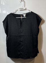 Load image into Gallery viewer, Calvin Klein Womens Black Textured Cap Sleeve Keyhole Neck Blouse Top Size M
