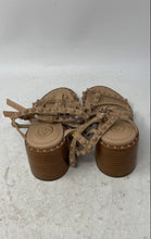 Load image into Gallery viewer, Ash Womens Jen Bis Nude Brown Leather Studded Block Heel Strappy Sandals Size 6
