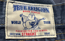 Load image into Gallery viewer, True Religion Mens Blue Cotton Denim Dark Wash Straight Leg Jeans Size 38
