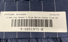 Load image into Gallery viewer, A New Day Womens Blue White Pinstripe Sleeveless Button Front Mini Dress Size XS