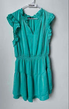 Load image into Gallery viewer, Steve Madden Womens Turquoise Flutter Sleeve V-Neck Mini Dress Size XL