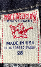 Load image into Gallery viewer, True Religion Womens Billy Blue Denim Dark Wash Pockets Bootcut Jeans Pants 28