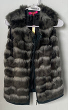 Load image into Gallery viewer, Catherine Malandrino Womens Rich Black Gray Faux Fur Puffer Vest Size XS W/ Tag