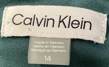 Load image into Gallery viewer, Calvin Klein Womens Green V-Neck Long Sleeve Back Zip Wrap Dress Size 14