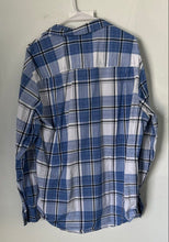 Load image into Gallery viewer, Alfani Mens Blue White Plaid Cotton Regular Fit Collared Button-Up Shirt Size XL