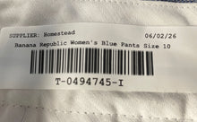 Load image into Gallery viewer, Banana Republic Womens Blue Flat Front Pockets Ryan Fit Dress Pants Size 10