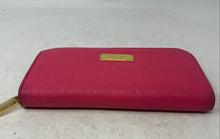 Load image into Gallery viewer, Michael Kors Womens Pink Monogram Embossed Leather Continental Zip-Around Wallet