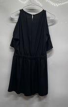 Load image into Gallery viewer, Zara Womens Black Short Cold Shoulder Sleeve Button One-Piece Romper Size XS